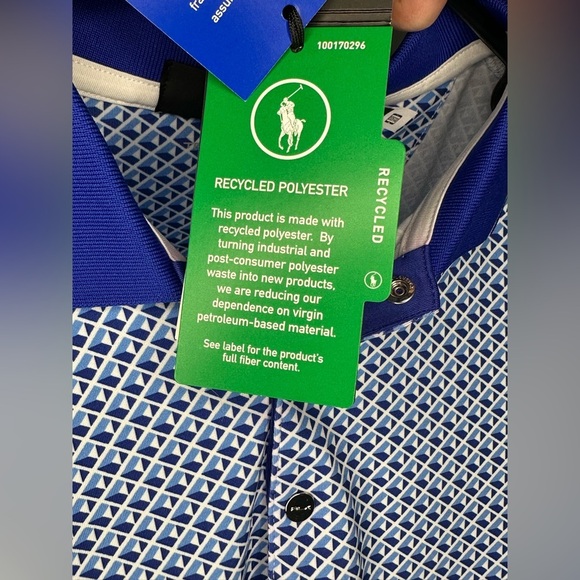 NEW Ralph Lauren RLX Airflow Sleeveless Golf Polo Women’s XS Blue Geo - Picture 16 of 16